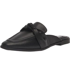 New In Box Steve Madden Chart Black Leather Mule with knot detail Women’s Size 6